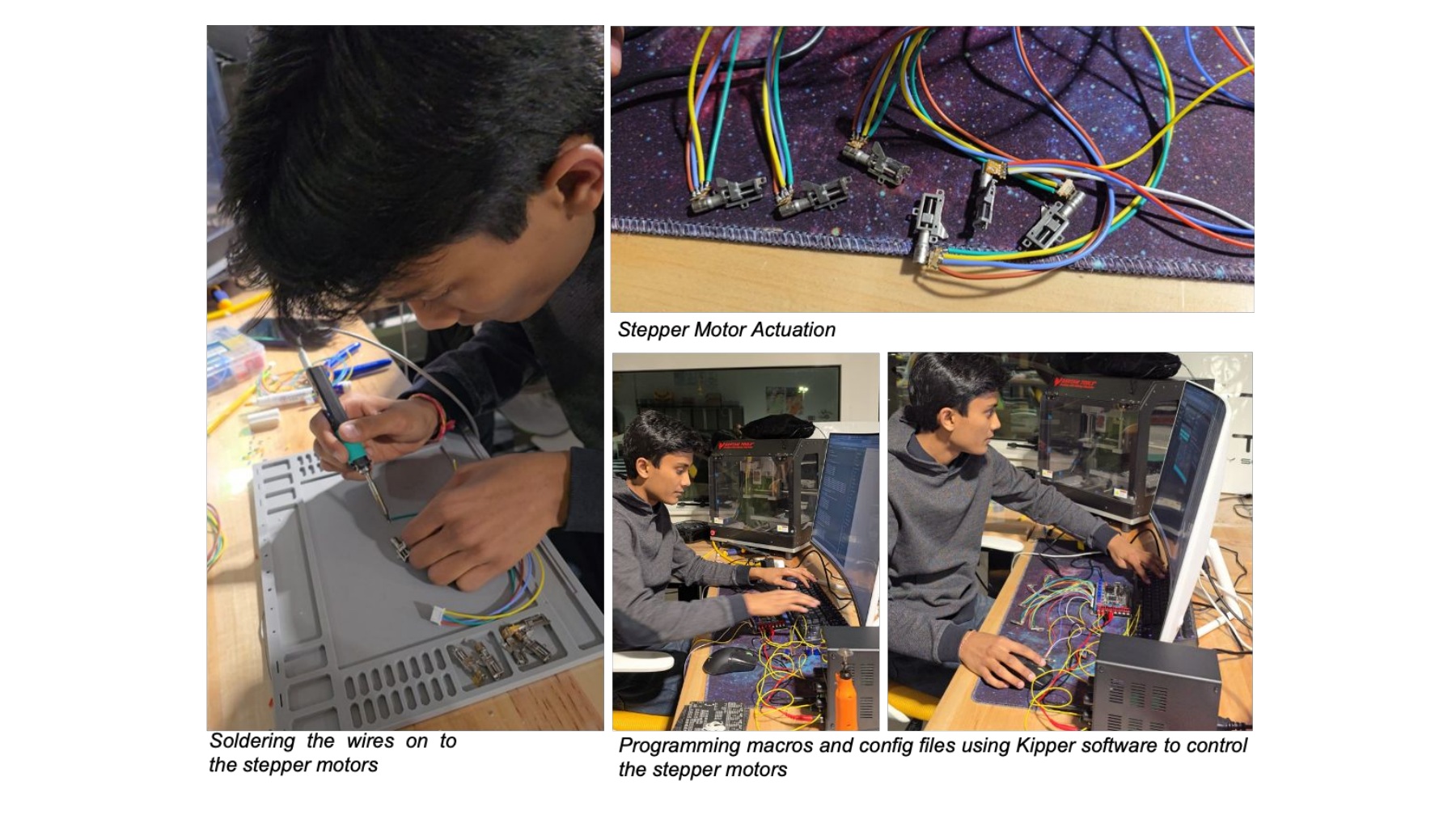 Ritvik soldering and programming the Formax prototype.